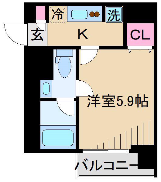 LOG武蔵小杉(1K/3階)の間取り写真