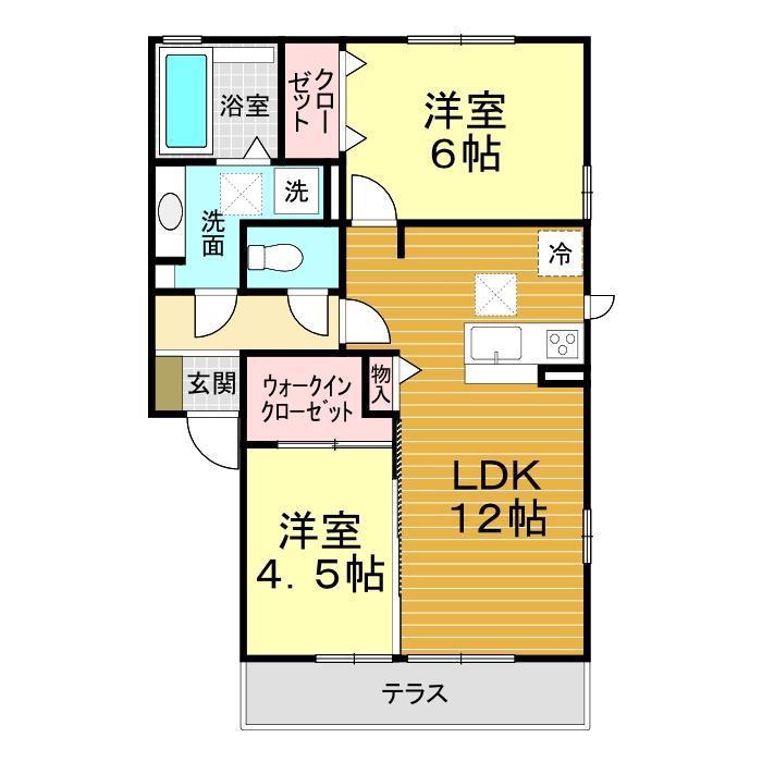 フォルトゥーナ(2LDK/1階)の間取り写真