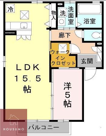 フローラ緑地(1LDK/1階)の間取り写真