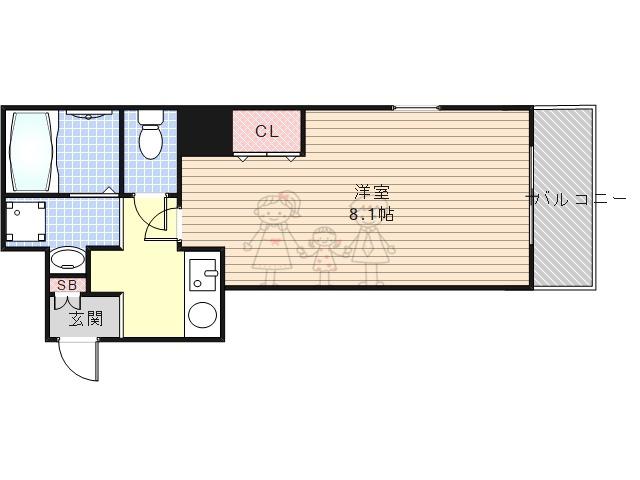 エスペランサ国分町(1K/6階)の間取り写真