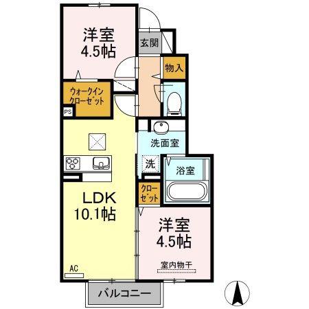 ドルチェIII(2LDK/1階)の間取り写真
