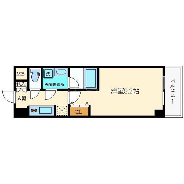 FORTUNEY大手前(1K/3階)の間取り写真