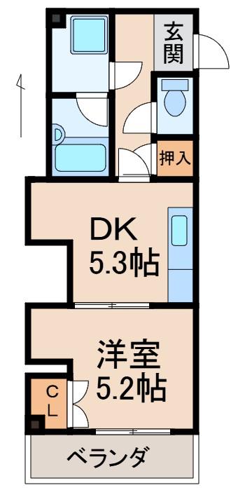 フューチャー本町(1DK/5階)の間取り写真
