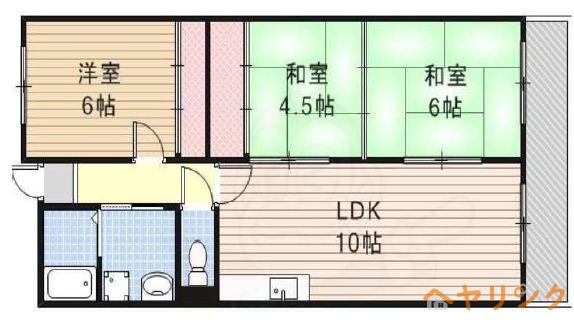 マンション長谷川(3LDK/4階)の間取り写真