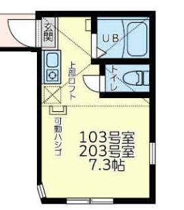 ユナイト弘明寺アレハンドロ(ワンルーム/1階)の間取り写真