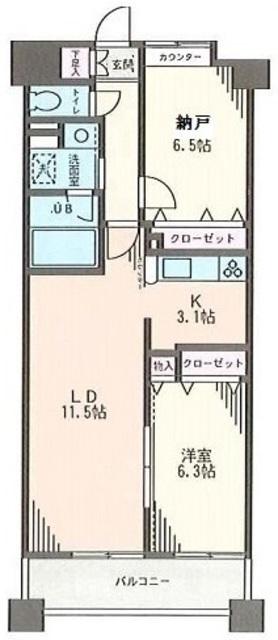 フェリーチェ(1SLDK/2階)の間取り写真