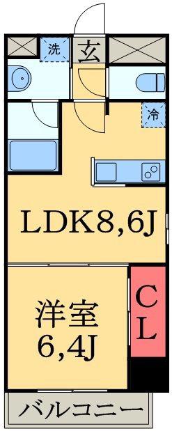 アイデアル(1LDK/3階)の間取り写真