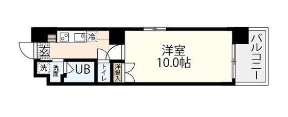 ウイング昭和町(1K/4階)の間取り写真