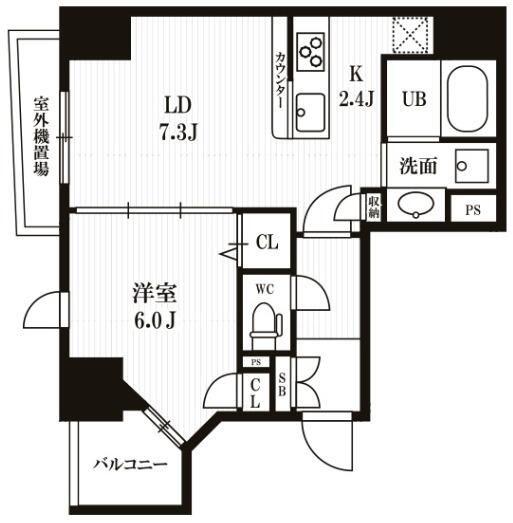 PEAKS神田(1LDK/2階)の間取り写真
