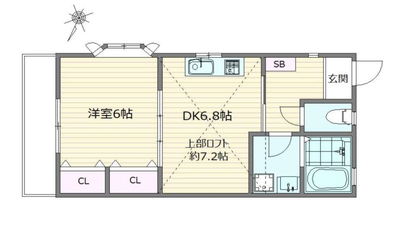 シャルム(1DK/2階)の間取り写真