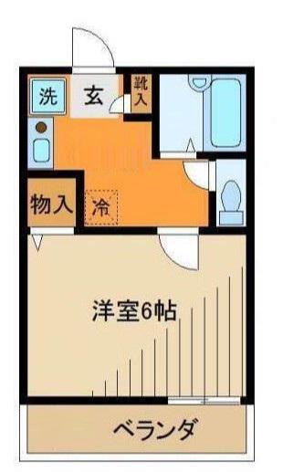 パークメゾン中野坂上(1K/1階)の間取り写真