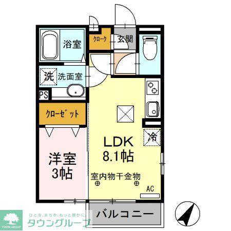 シャトレグラン(1LDK/1階)の間取り写真