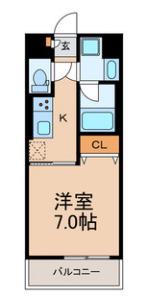 エイチアンドケー カシワ ヒルズ(1K/4階)の間取り写真