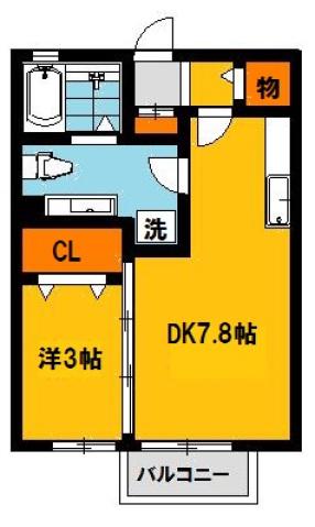 シャルマン(1LDK/2階)の間取り写真