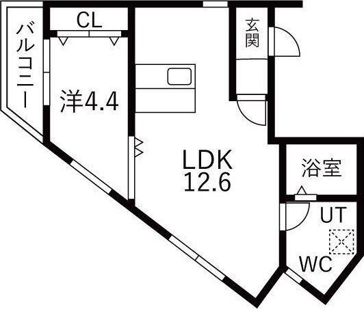 LEGIOIE太閤通駅4(1LDK/4階)の間取り写真