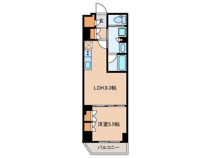クレストコート新宿山吹(1LDK/5階)の間取り写真