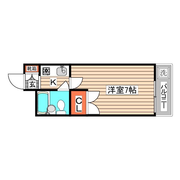 和泉ビル(1K/3階)の間取り写真