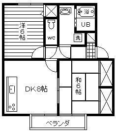 セジュールシャルマン(2DK/2階)の間取り写真
