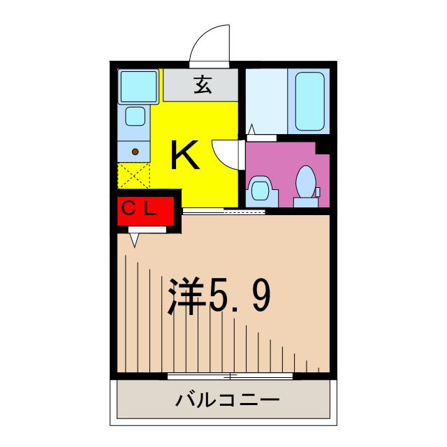 グローリオ(1K/3階)の間取り写真
