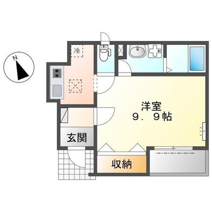 オ ソレイユ 呼続(1K/1階)の間取り写真