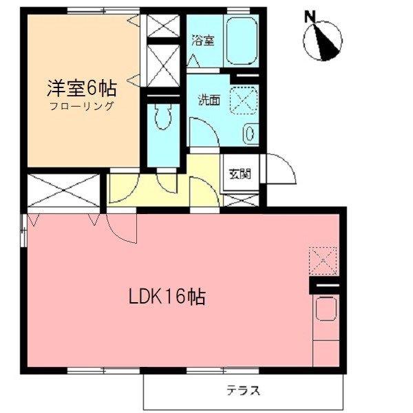 ファミールA(1LDK/1階)の間取り写真
