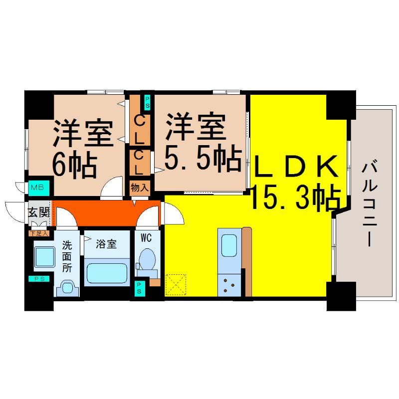 CASA DI MARE(2LDK/7階)の間取り写真