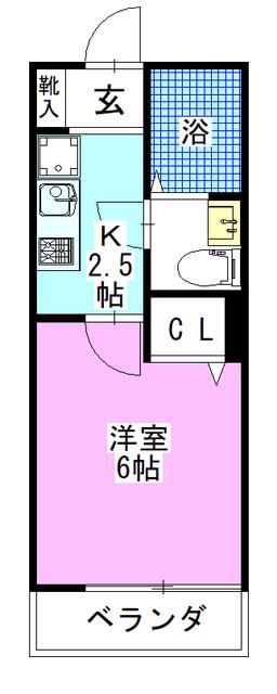 BABYLON船橋法典(1K/3階)の間取り写真