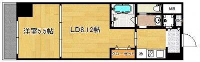 ル・パピヨンBC(1LDK/8階)の間取り写真