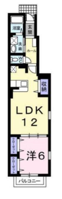 プラウド幕張本郷VIII(1LDK/1階)の間取り写真