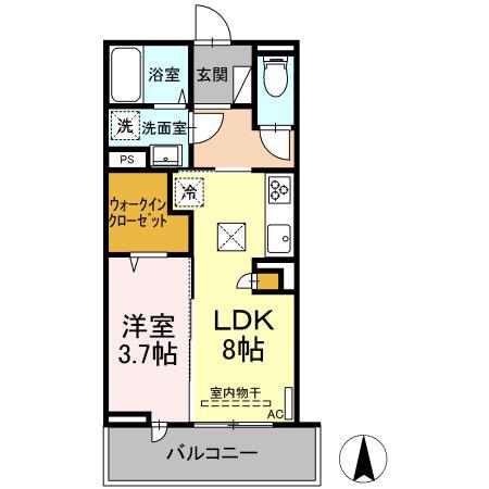 メゾン ド ウミライ元町(1LDK/1階)の間取り写真