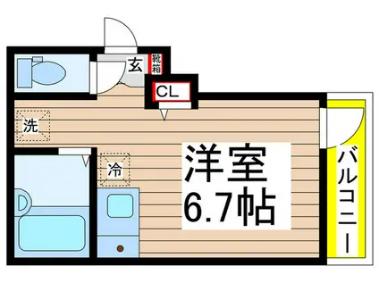 メルディア海神2丁目A(ワンルーム/3階)の間取り写真