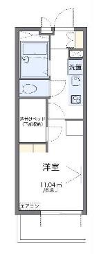 レオパレス田園調布B(1K/3階)の間取り写真