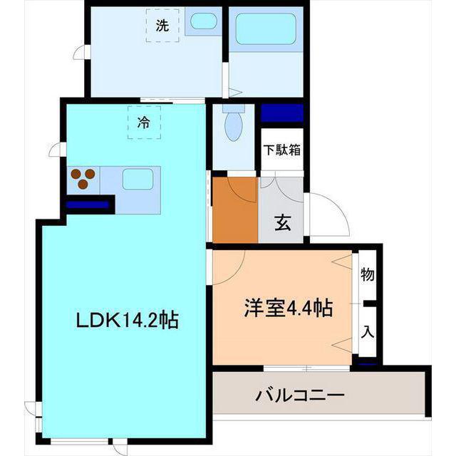 セントラルガーデンズ御影(1LDK/2階)の間取り写真