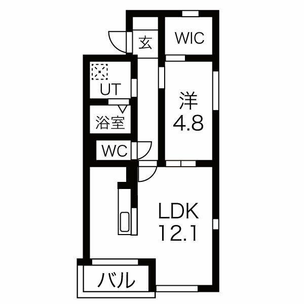 ALBA TOYOKUNI(1LDK/2階)の間取り写真