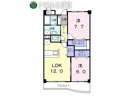 エターナル ステアズ(2LDK/2階)の間取り写真