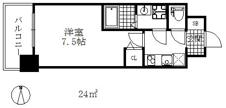 セオリー神戸グルーブ(1K/5階)の間取り写真