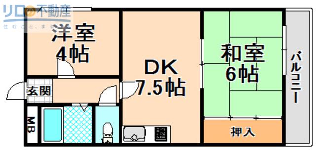 ハイツM&M(2DK/2階)の間取り写真
