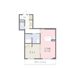 CRESCENT(1LDK/3階)の間取り写真