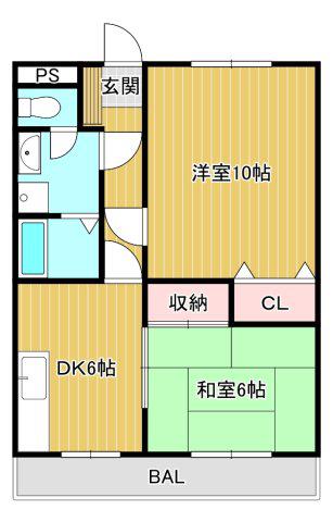 LIFE館羽ノ浦I(2DK/2階)の間取り写真