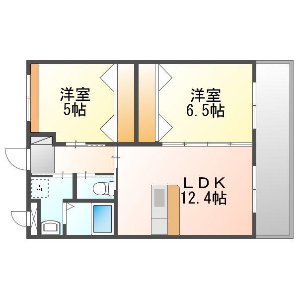 ルミナスパレス上田原(2LDK/1階)の間取り写真