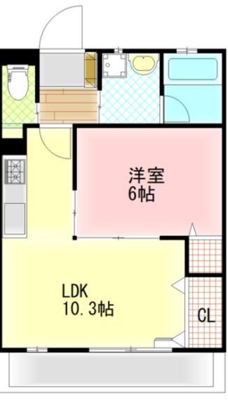 グリーングラス(1LDK/3階)の間取り写真