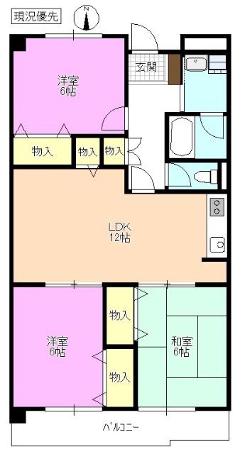 古舎TSUKAMA(3LDK/2階)の間取り写真