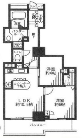 セントラルレジデンス新宿シティータワー(2LDK/9階)の間取り写真