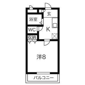 SUNSUN都(1K/3階)の間取り写真