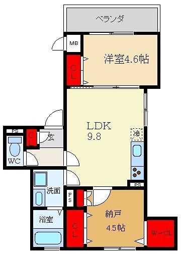STCOURT萱島東(2LDK/3階)の間取り写真