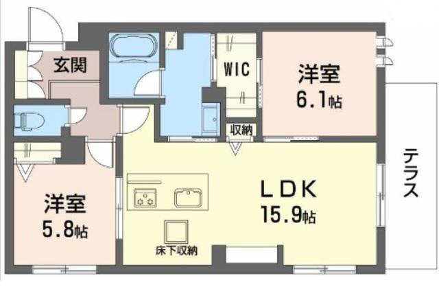 メゾンブランカあびこ南(2LDK/1階)の間取り写真