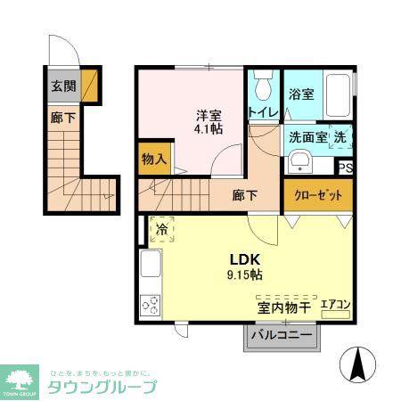 CREATION(1LDK/2階)の間取り写真