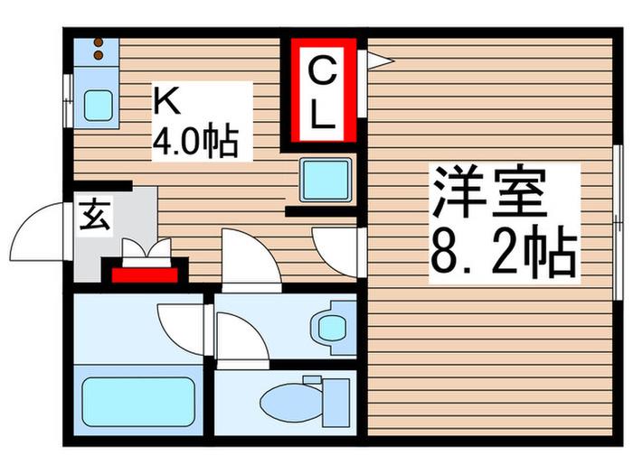 フォレストハウス八千代(1K/2階)の間取り写真