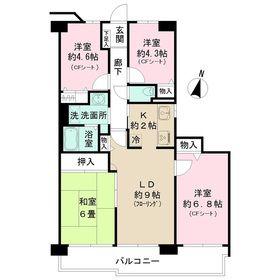 ハイラーク新赤羽(4LDK/5階)の間取り写真