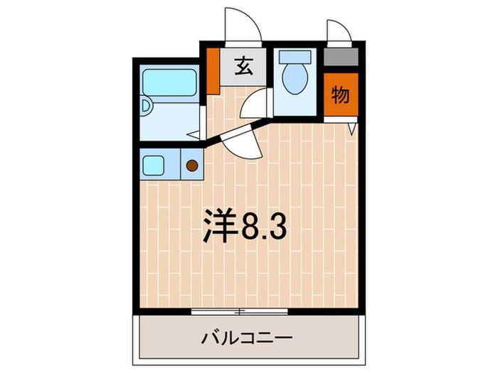 フリール明石(ワンルーム/2階)の間取り写真